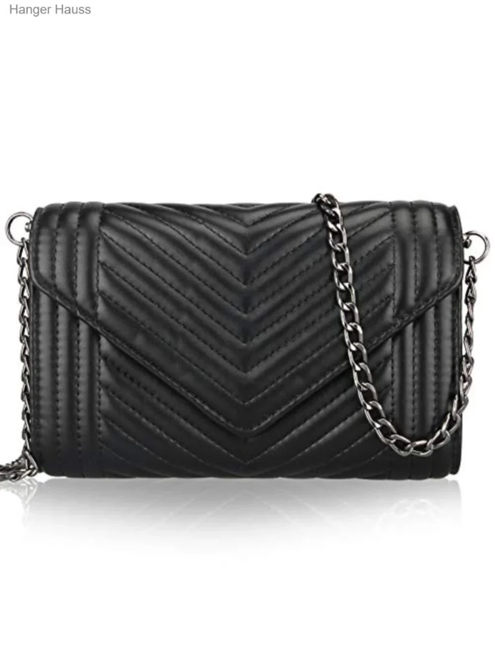 Quilted Faux Leather Crossbody Bag with Chain Strap